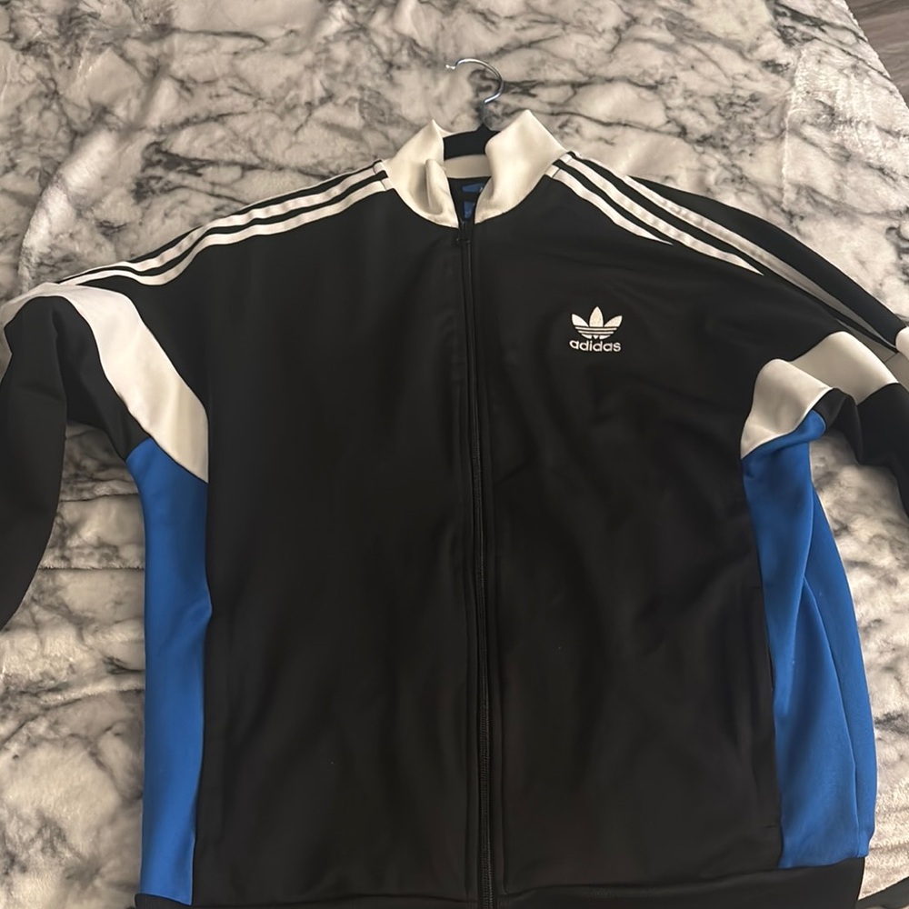Adidas Black and Blue Lightweight Track Jacket